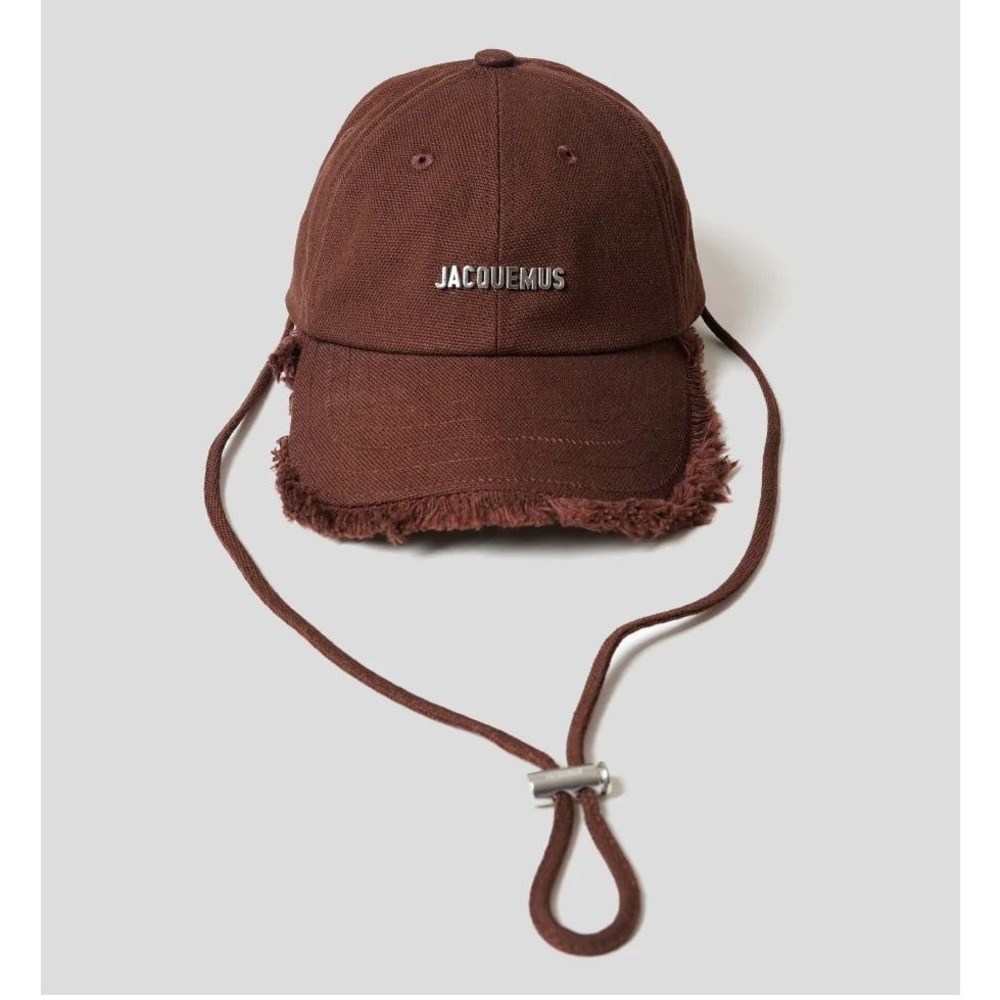 Jacquemus Les Classiques Artichaut Baseball Cap Brown Fringe Canvas Hat 58 - Picture 2 of 10
